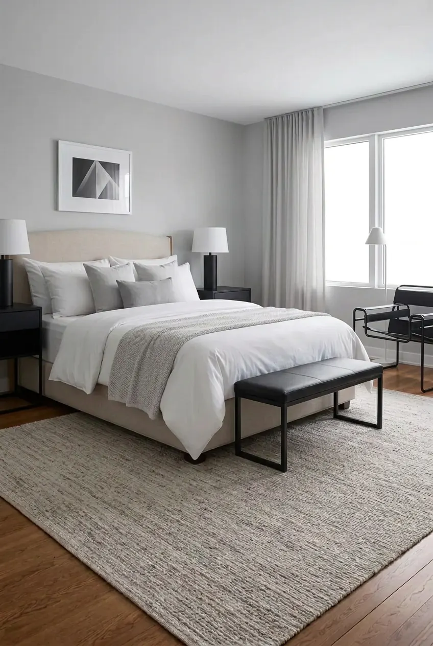 Quarto neutro e impessoal antes da aplicação das cores